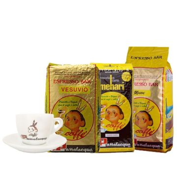 Café en grains Passalacqua 3kg + 1 cappuccino tas GRATUIT
