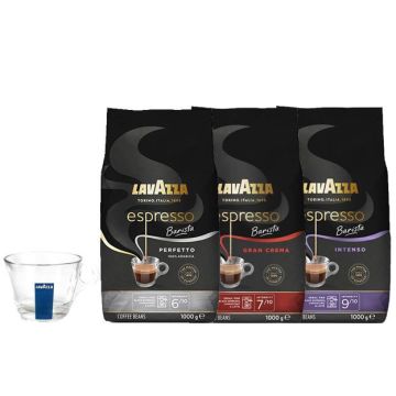 Café en grains Lavazza Barista 3kg + 1 cappuccino verre GRATUIT