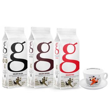 Café en grains Golden Brasil 3kg + 1 cappuccino tasse GRATUIT