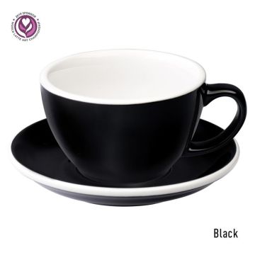 Loveramics egg café latte tas en ondertas (300ml) black
