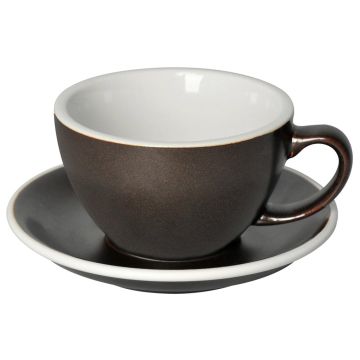 Loveramics egg café latte tas en ondertas (300ml) gunpowder
