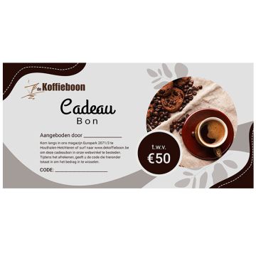 Café en grains cadeau cheque €50