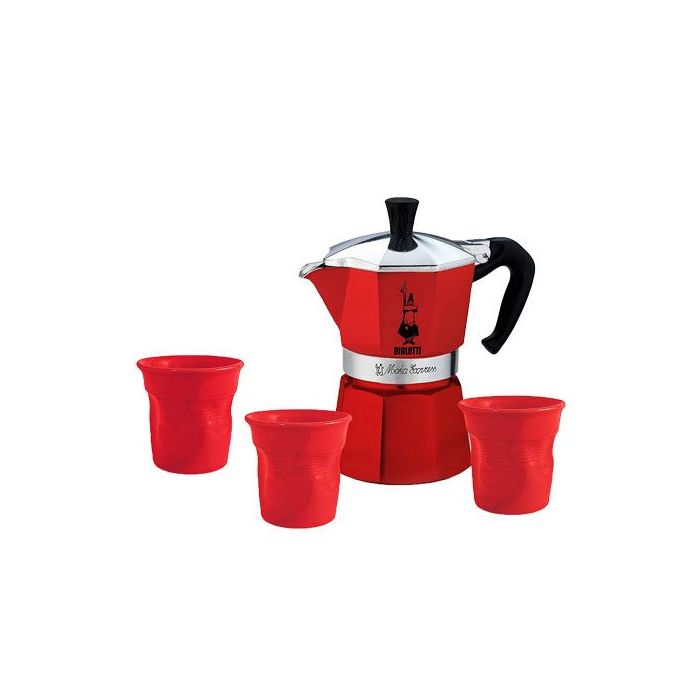 Bialetti Percolator Moka Express rouge 3 tasses + 3 tasses